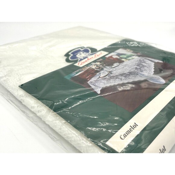Quaker Lace 70" Round Lace Tablecloth Camelot Floral #44421 White NWT USA Made - Picture 6 of 9